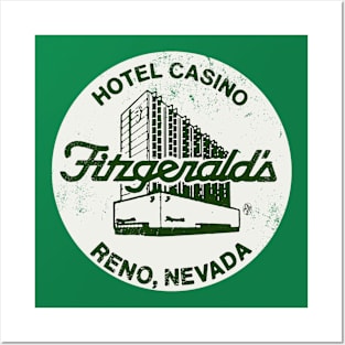 Retro Vintage Fitzgerald's Hotel Casino Las Vegas Posters and Art